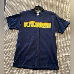 Brooks Run Happy Tshirt Jerzees Brand Navy Blue Men’s Medium GUC